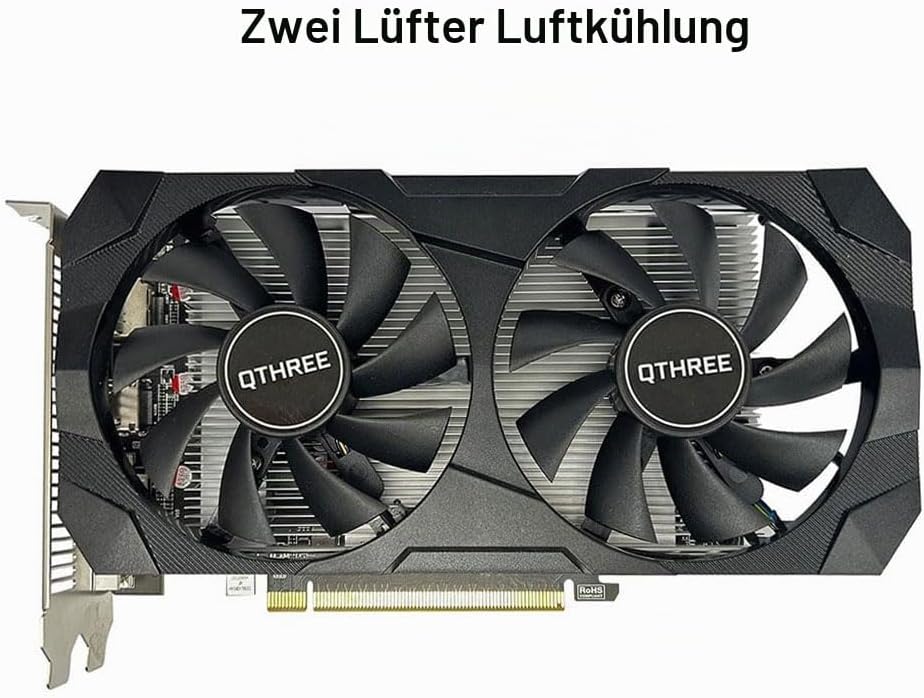 QTHREE Radeon RX 560xt 8GB GDDR5 128-bit Grafikkarte, HDMI, DVI-D, DisplayPort, Grafikkarten PC für