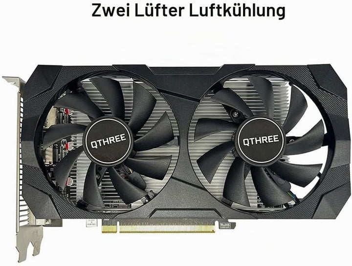 QTHREE Radeon RX 560xt 8GB GDDR5 128-bit Grafikkarte, HDMI, DVI-D, DisplayPort, Grafikkarten PC für