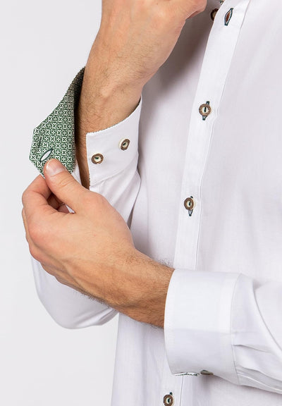 Stockerpoint Herren Adamo Hemd L Weiss-grün, L Weiss-grün