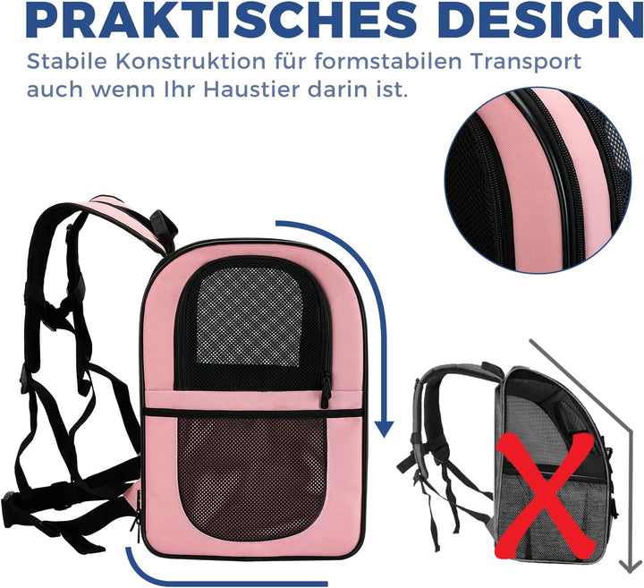 apollo walker HundeRucksack und KatzenRucksack für Kleine Haustiere(Belastbarkeit 2-15kg) - Gepolste