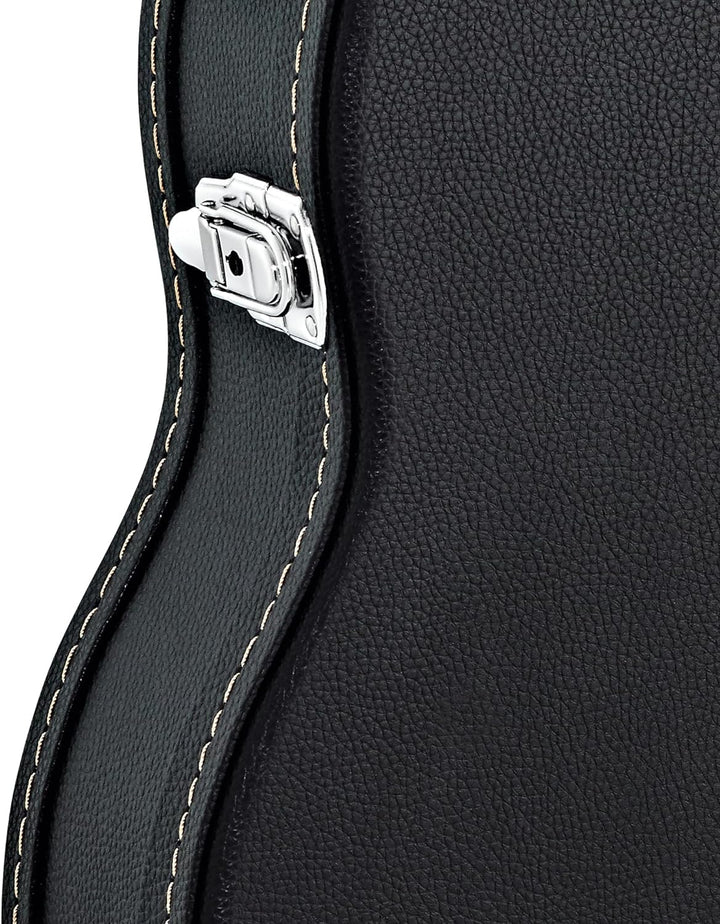 Ortega Guitars Gitarrenkoffer Classic - schwarz, flat top, Economy Series, Chrom Hardware, 100mm tie