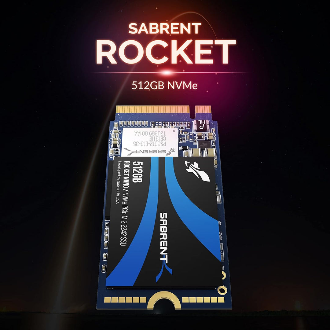 Sabrent 512 GB Rocket NVMe PCIe M.2 2242 DRAM-freie interne Hochleistungs-SSD mit geringem Stromverb