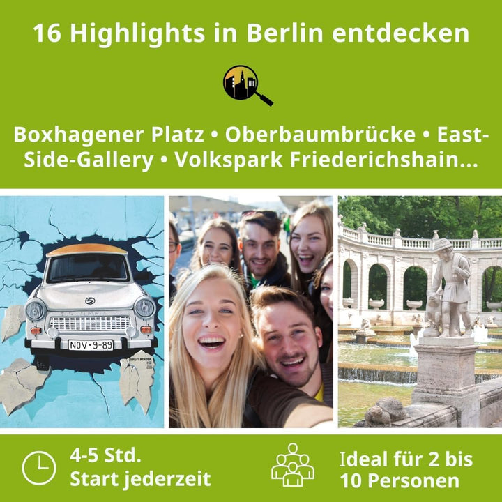 Schnitzeljagd Berlin – Stadtspiel für Erwachsene und Familien | Stadtrallye durch Friedrichshain | E