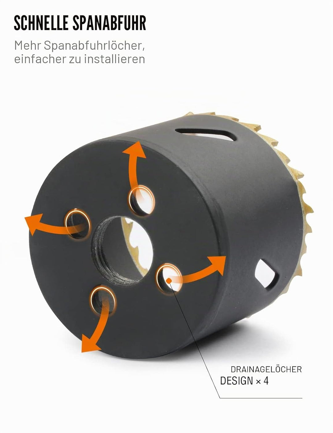 BINOTA Bi-Metall M42-Lochsäge Satz 19-64 mm, für Metall, Holz, Sperrholz, PVC, Faserplatten, Gipspla