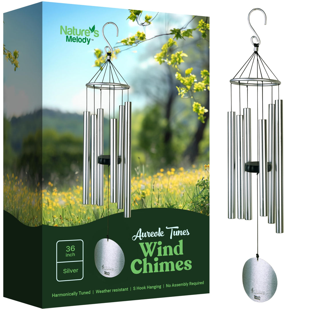 Wind chimes - Aureole Tunes 36" Silver Silber, Silber