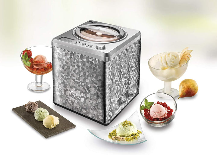 Unold 48870 Eismaschine Profi mit Kompressor, Volumen für 2 L Eiscreme, elegantes Edelstahlgehäuse,