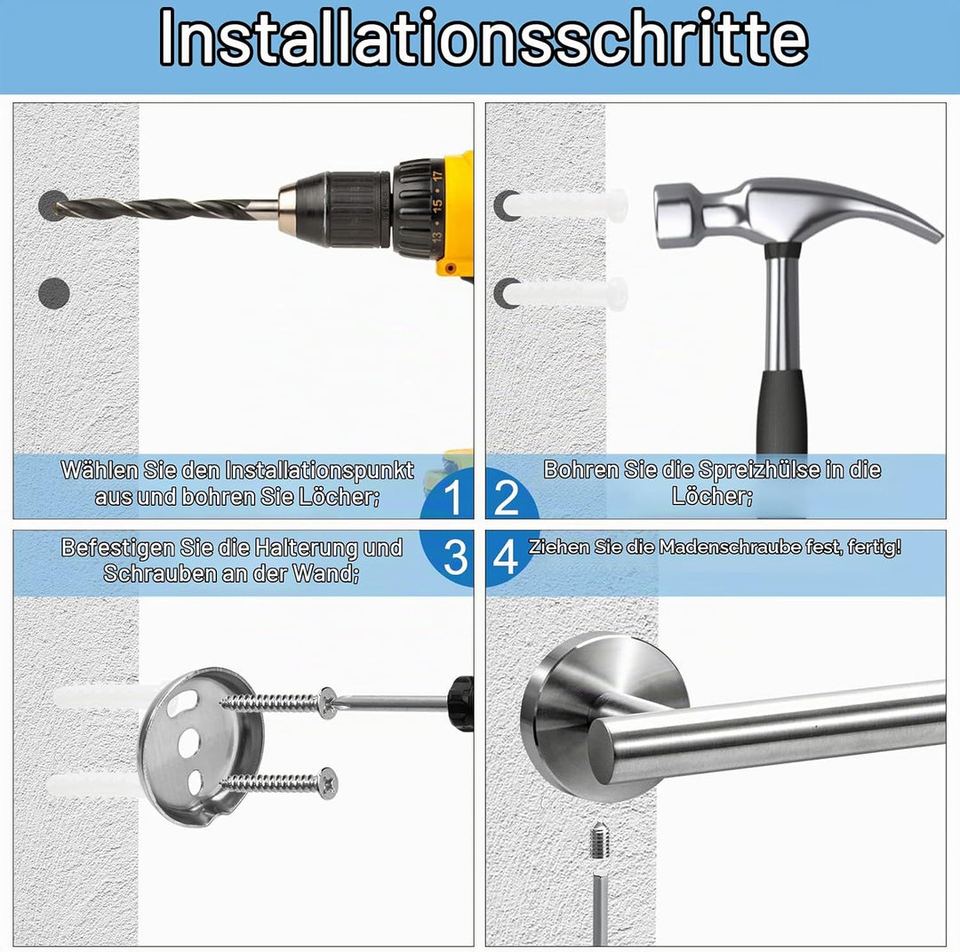 Handtuchhalter Wandmontage Edelstahl 304 Gebürstet Handtuchstange Kleiner Handtuchhalter für Badezim