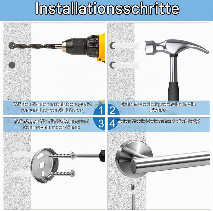Handtuchhalter Wandmontage Edelstahl 304 Gebürstet Handtuchstange Kleiner Handtuchhalter für Badezim