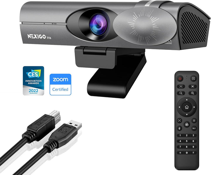 NexiGo Iris, 4K KI Webcam mit 1/1,8" Sony_Sensor, Onboard Flash Speicher, HDR, Pip, DSLR-Style Steue