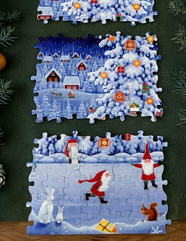 Puzzle-Adventskalender »Tomtes Weihnachtszauber«: 24 Tage Puzzlefreude im Advent, Kalender