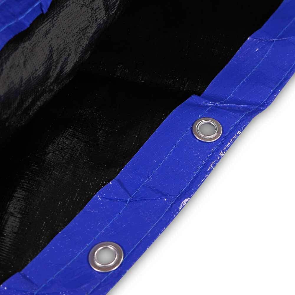 Premium Abdeckplane Rundpool 200 g/m² blau schwarz | Sommer- und Winterabdeckung | Schwimmbad Poolab