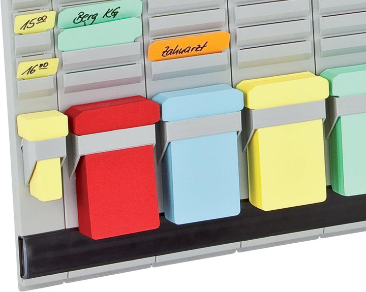 FRANKEN T-Kartentafel 5-Tage Wochenplaner, 31,5 x 78 cm, 5 Träger, 35 Schlitze, PV-SET2 5 Spalten x