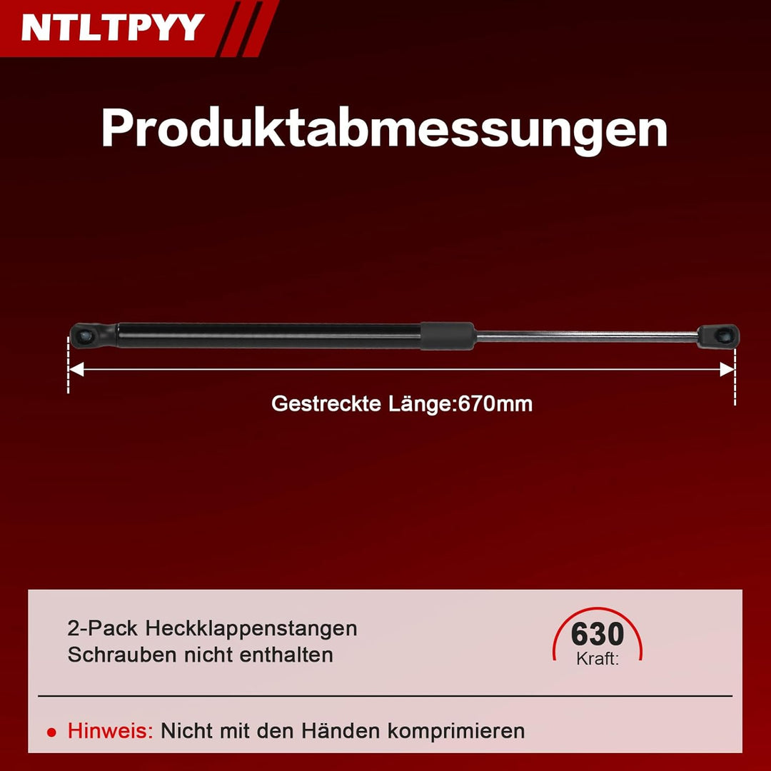 2pcs Gasdruckfeder kompatibel mit 2013-present Citroen C4 Grand Picasso II & Spacetourer, Exakte 630