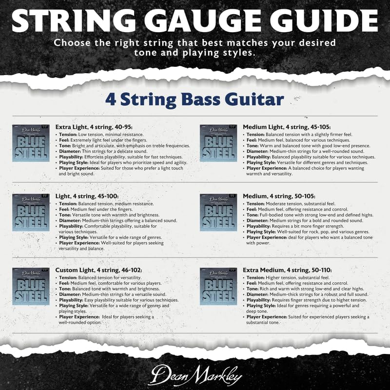 DEAN MARKLEY BLUE STEEL BASS GUITAR STRINGS NPS XMED 4STR 50-110 50-110 2675A - Blue Steel NPS Bass
