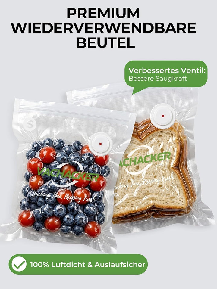 Vakuumiergerät für Lebensmittel, Vachacker Handliche Vakuumierer | Mini Vakuumiergerät mit 30 Wieder