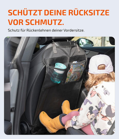 LIONSTRONG® Auto Organizer Kinder Rücksitz [wasserdicht] - Rückenlehnenschutz Auto Kinder - Autositz