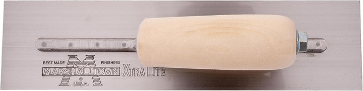 Marshalltown MXS7 12 X 5 Carbonstahl-Glättkelle - Gebogener Holzgriff