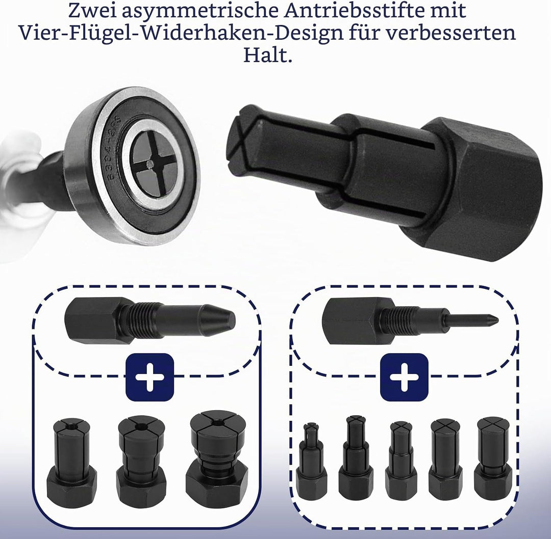 Upgrade Lagerabzieher, Innenlager Abzieher Set mit Gleithammer &amp; Zweiarm, Gleithammer Abzieher mit 8
