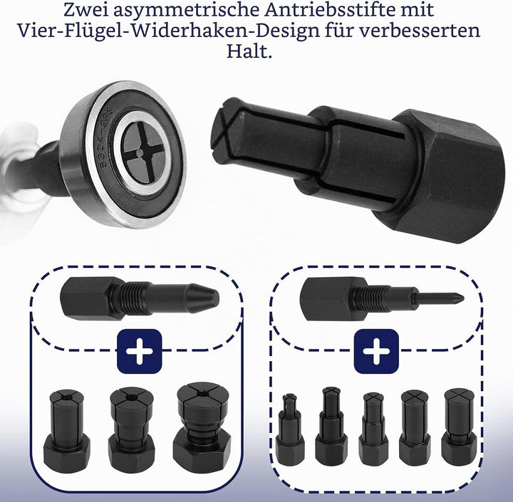 Upgrade Lagerabzieher, Innenlager Abzieher Set mit Gleithammer &amp; Zweiarm, Gleithammer Abzieher mit 8