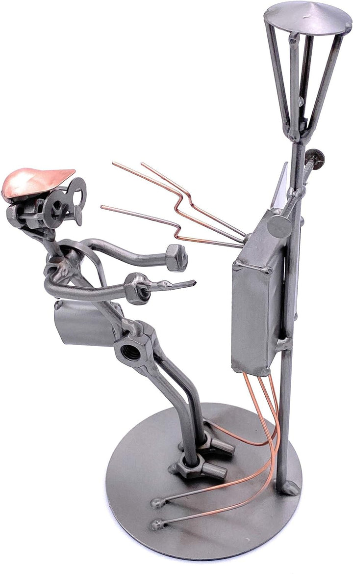 STEEMO Schraubenmännchen Elektriker Handwerker Geschenk Metall-Deko 13x12x24 cm
