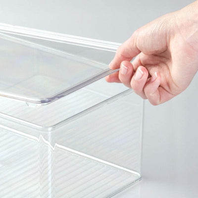 mDesign 4er-Set Küchen Organizer – stapelbare Vorratsdosen für Küchenregal und Vorratskammer – Kühls