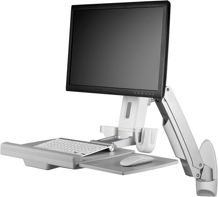 ICY BOX IB-MS600-W Wandhalterung fuer einen Monitor bis zu 24 zoll (61 cm) Bildschirmdiagonale mit T