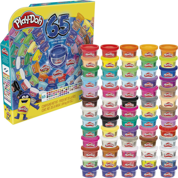 Play-Doh 65 Jahre Vielfalt Pack für Kinder ab 3 Jahren, 28g-Dosen, inklusive Saphir-, Glitzer-, Konf