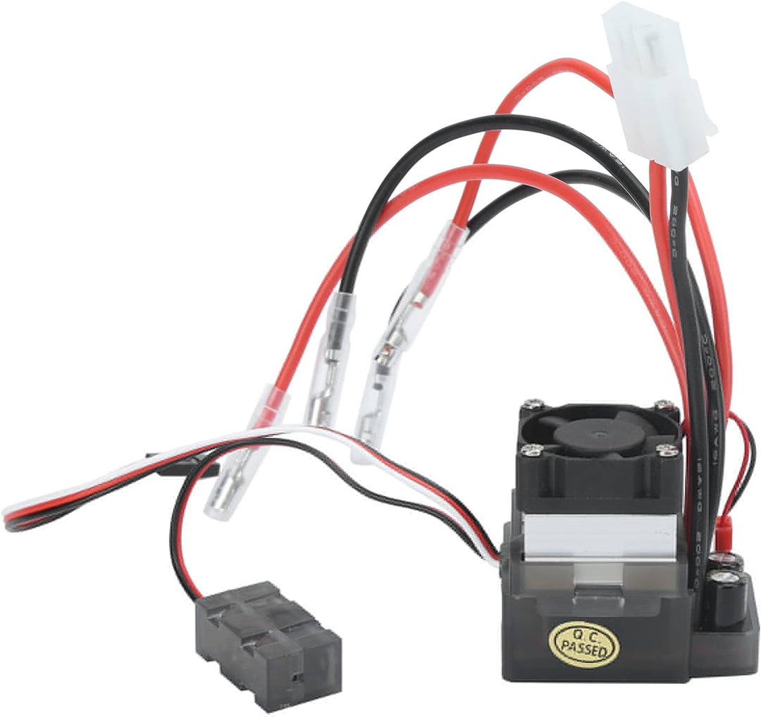 Drfeify RC ESC 360A mit Kühlkörper und Lüfter wasserdichter gebürsteter Regler für 1/10 RC Crawler/T