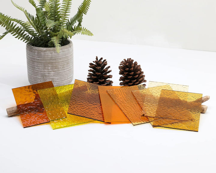 Lanyani 10 Blatt transparente Buntglasplatten, 10,2 x 15,2 cm, farbiges strukturiertes Kathedralglas