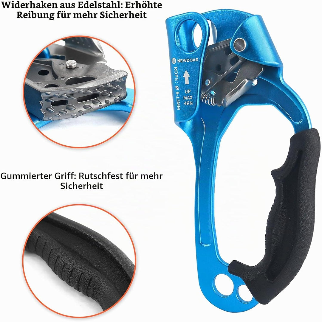 NewDoar UIAA &amp; CE-zertifizierte Handsteigklemme Seilklemme Ascension Kletterbaum Baumpfleger Abseile