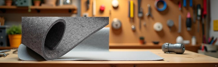 Dicker grauer Filzstoff 10 mm – 160x50 cm – robuster Polyesterfilz für Handwerk, Dämmung & Schallsch