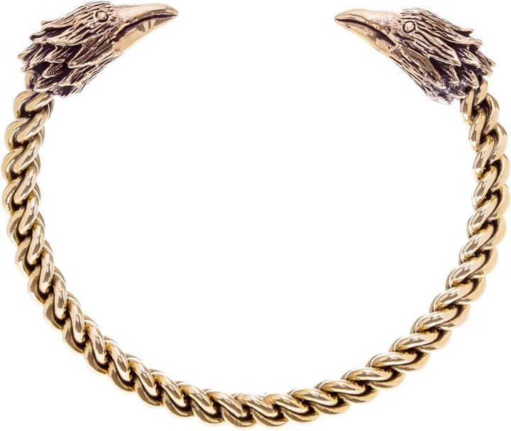 Windalf Männer Armreif RAVON Ø 6.5 cm Vikings Raben Odin Schmuck Armschmuck Handarbeit aus Bronze