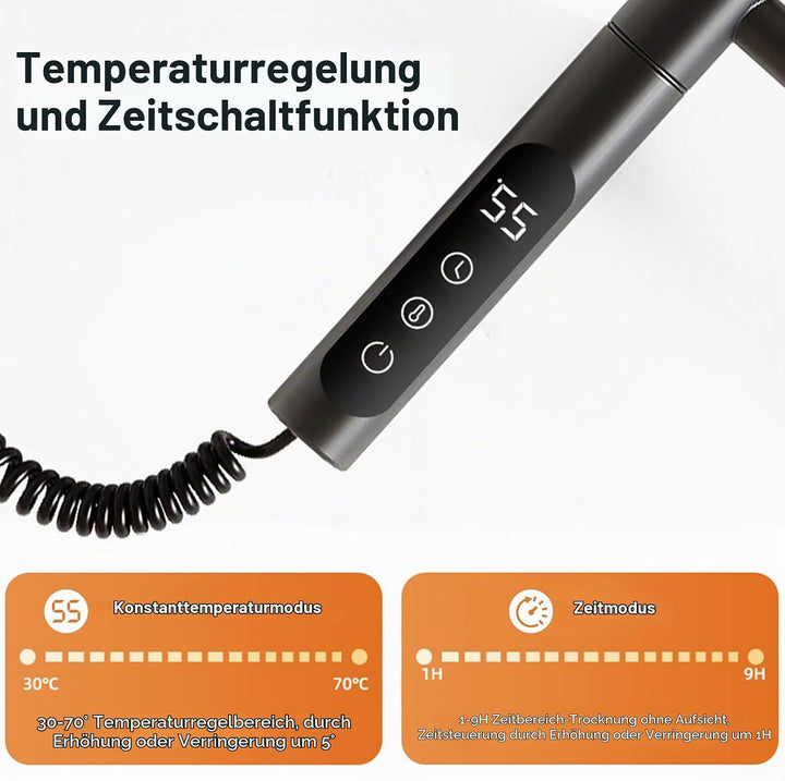 180°Drehung Handtuchheizkörper Elektrisch Bad Handtuchtrockner Elektrisch HandtuchwäRmer Elektrisch