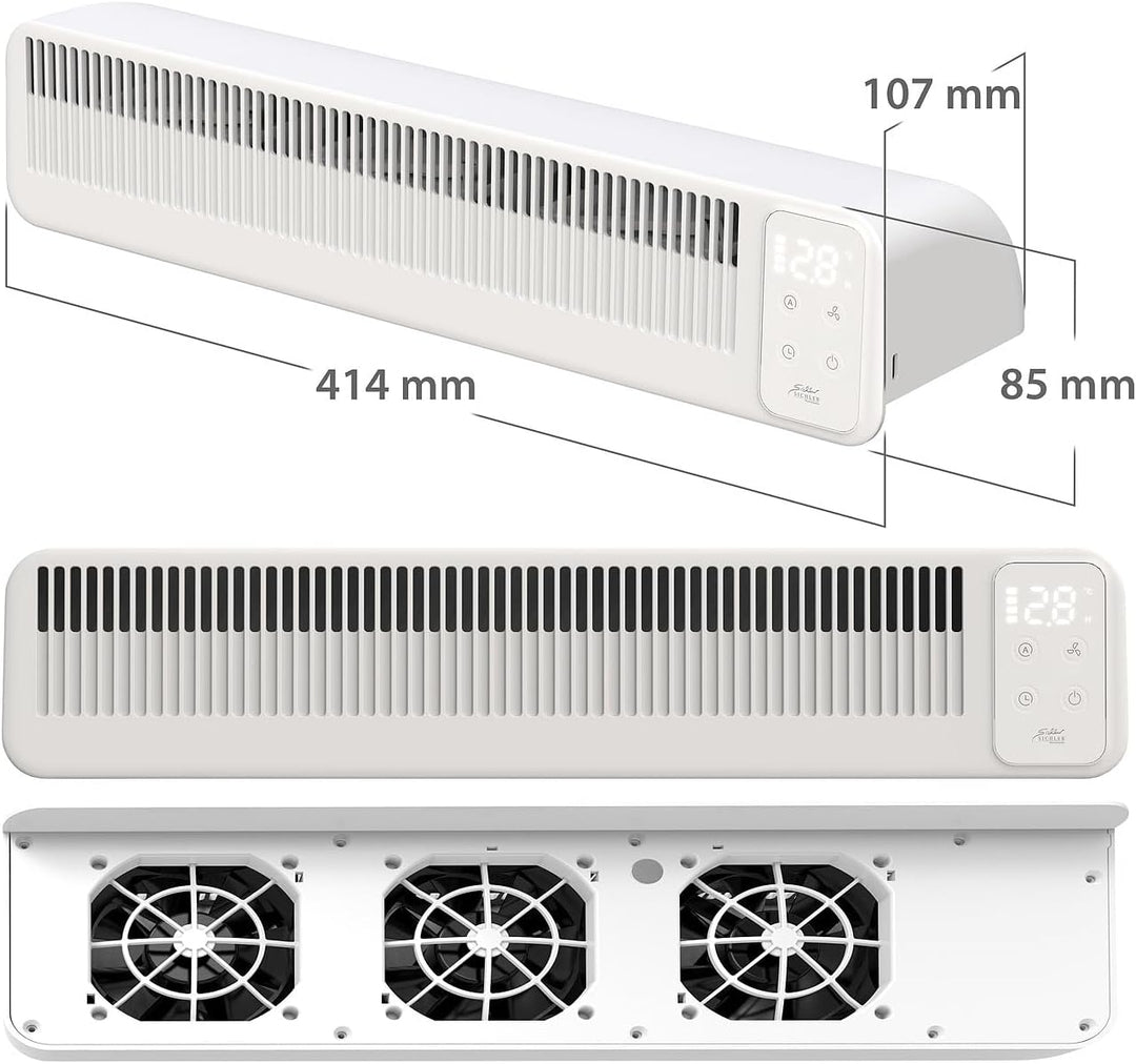 Sichler Haushaltsgeräte Heizkörperlüfter: 2er-Set automatische Heizkörper-Akku-Ventilatoren, 3-stufi