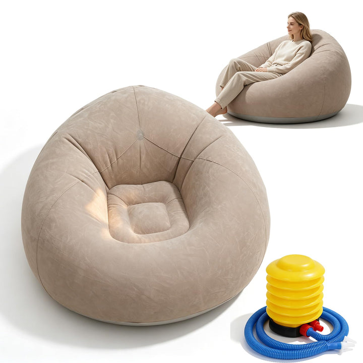 Aufblasbarer Sitzsack, Aufblasbarer Sessel, Aufblasbares Sofa mit Luftpumpe, Luft Strandsofa, Wasser