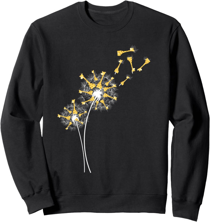 Löwenzahn Giraffe Gelbe Blumen Afrikanisches Tier Zoo Sweatshirt