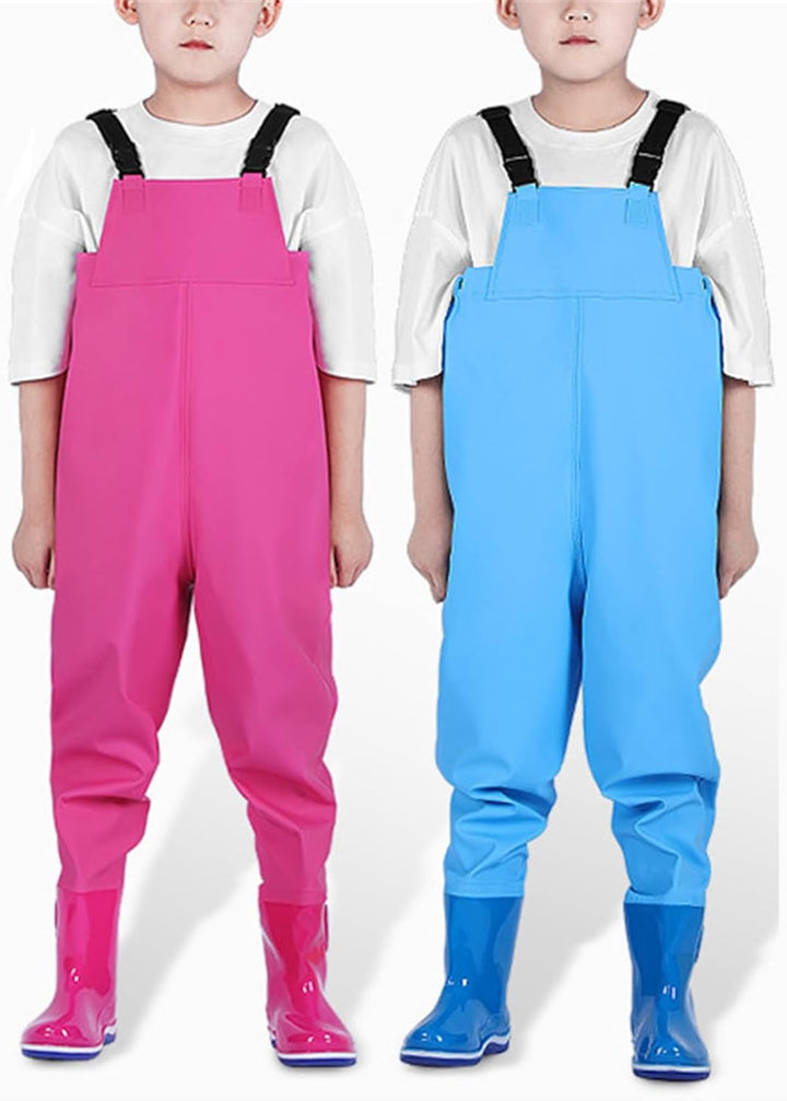Wathose Kinder Wasserdicht mit Stiefel Kinderwathose Matschhose Jungen Anglerhose mit Stiefel Mädche