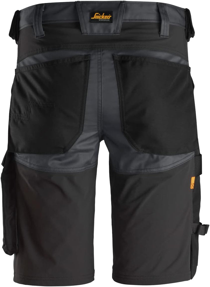 Snickers Workwear AllroundWork Stretch-Shorts, Stahlgrau, Schwarz, Grösse 48