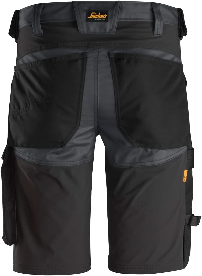 Snickers Workwear AllroundWork Elastische Shorts Grau Stahl Schwarz Grösse 56, Nicht zutreffend