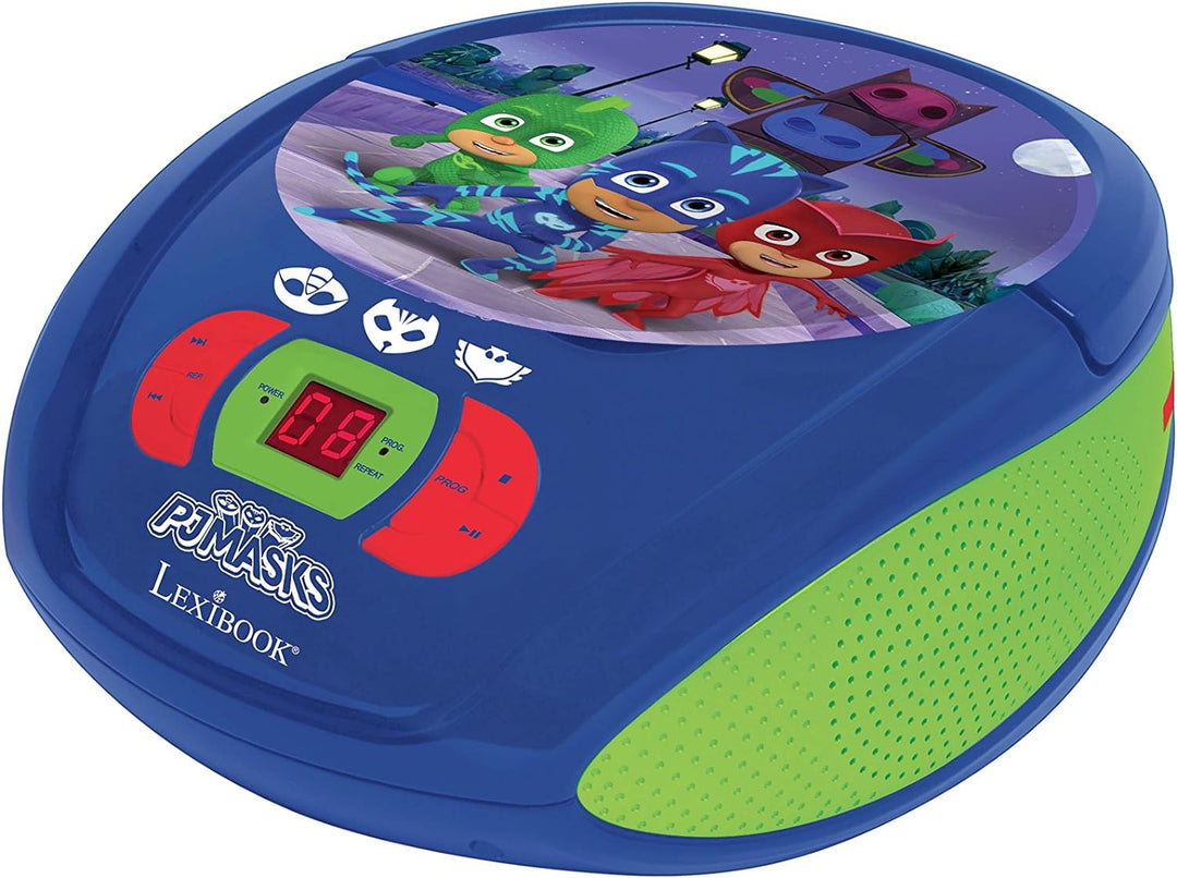 Lexibook PJMAsks Boombox CD-Player, AUX-Eingangsbuchse, AC-Betrieb oder Batterie, Blau/Schwarz, RCD1