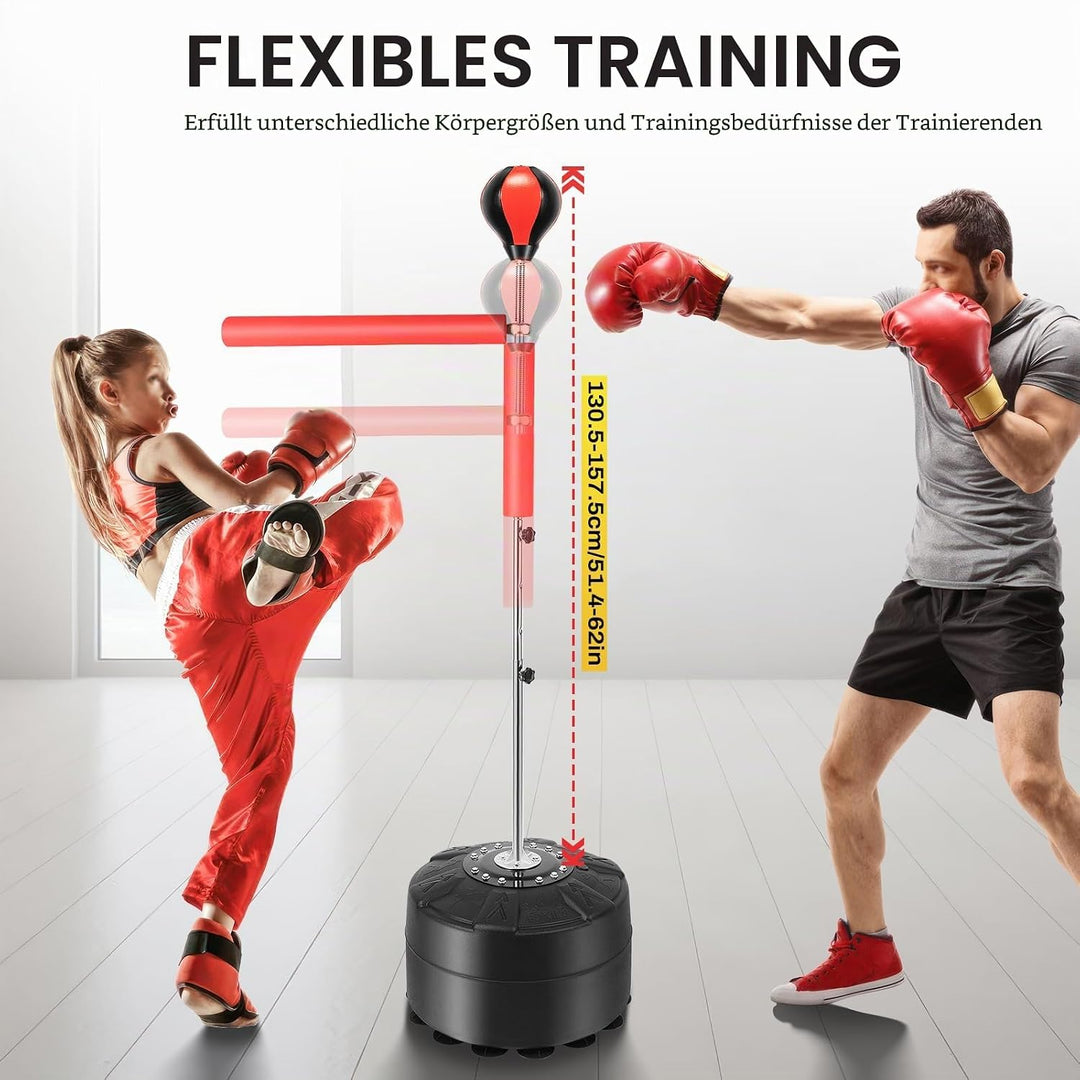 Boxbirne Stehend Boxsack mit Ständer Boxständer mit Punchingball und Reflexstange Boxball mit Stände
