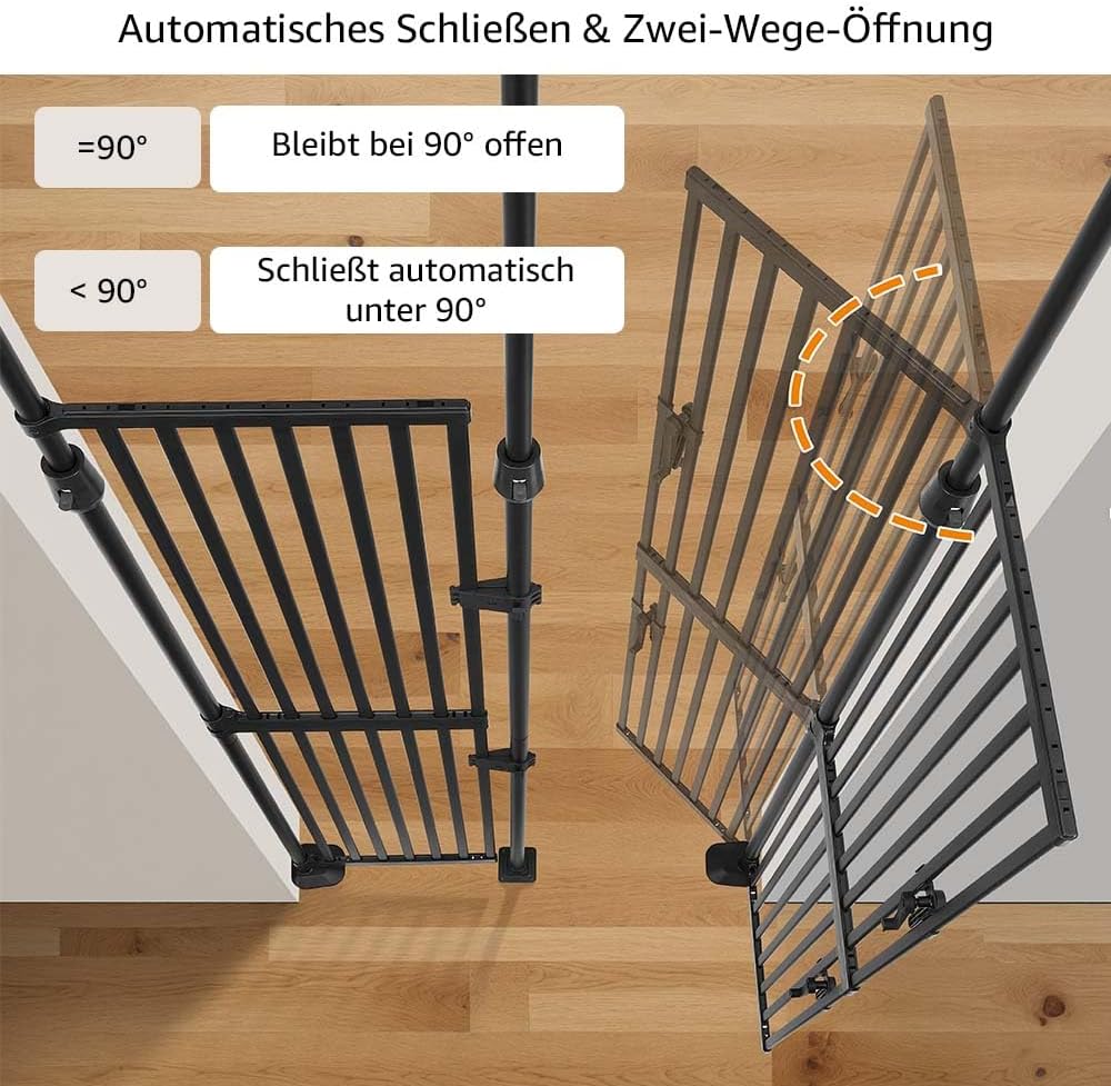 unipaws 190 cm extra hohes Katzengitter Tür, verstellbares Haustiertor mit engem Spalt, ausziehbar 1