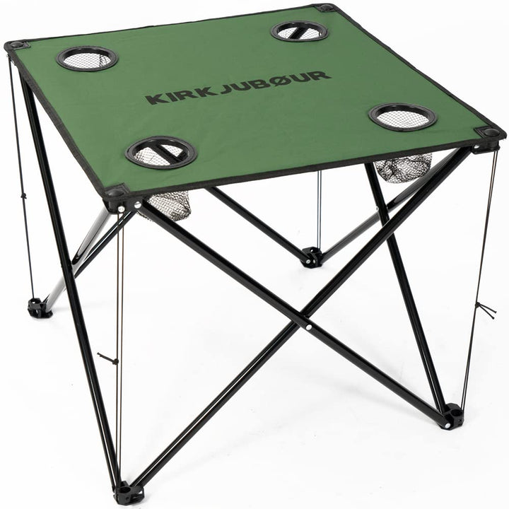 Kirkjubøur® Solkatt Faltbarer Campingtisch Klapptisch 58x58 x51 cm mit Getränkehalter für Picknick C