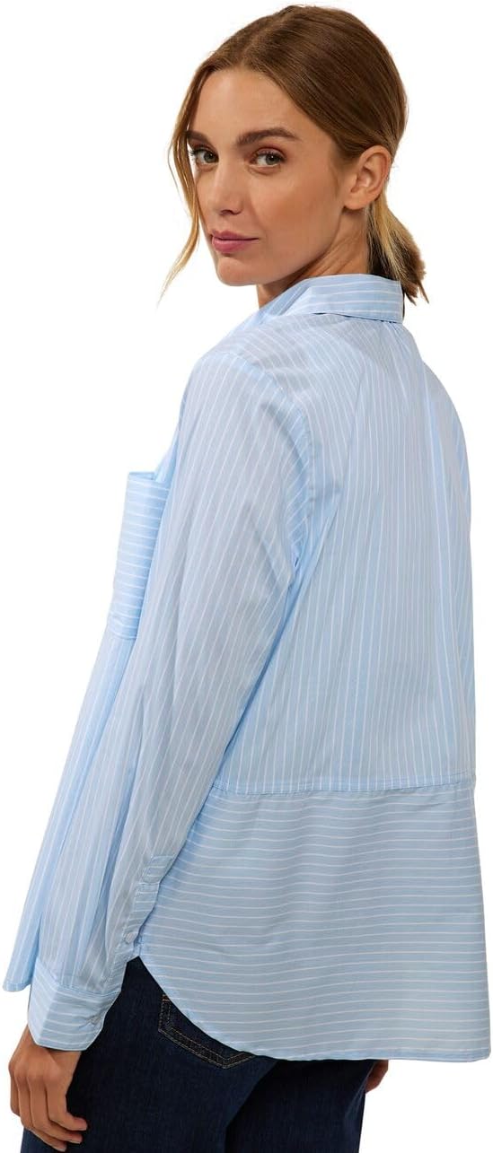 Street One Damen Streifenbluse im Baumwollmix 38 Sublime Blue, 38 Sublime Blue