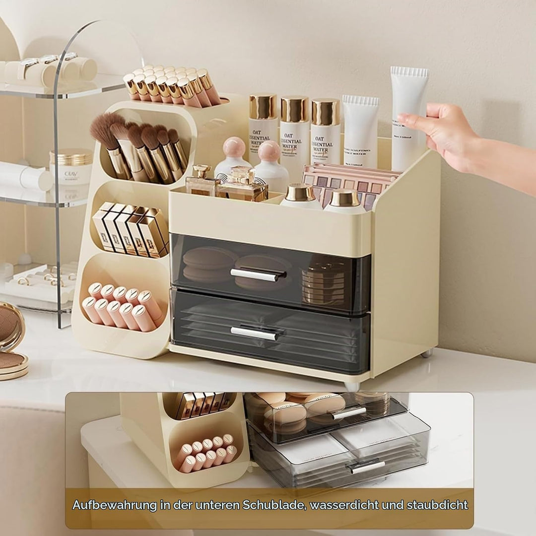 Kosmetik Organizer mit Schubladen,Schminktisch Organizer Grosse für Makeup,Schminke und Skincare Auf