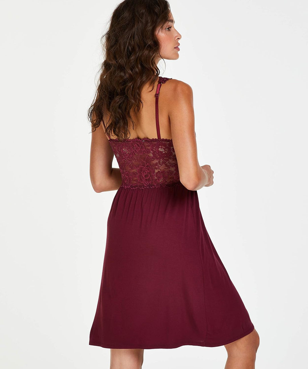 Hunkemöller Slipdress Nora Lace XXS Windsor Wine, XXS Windsor Wine