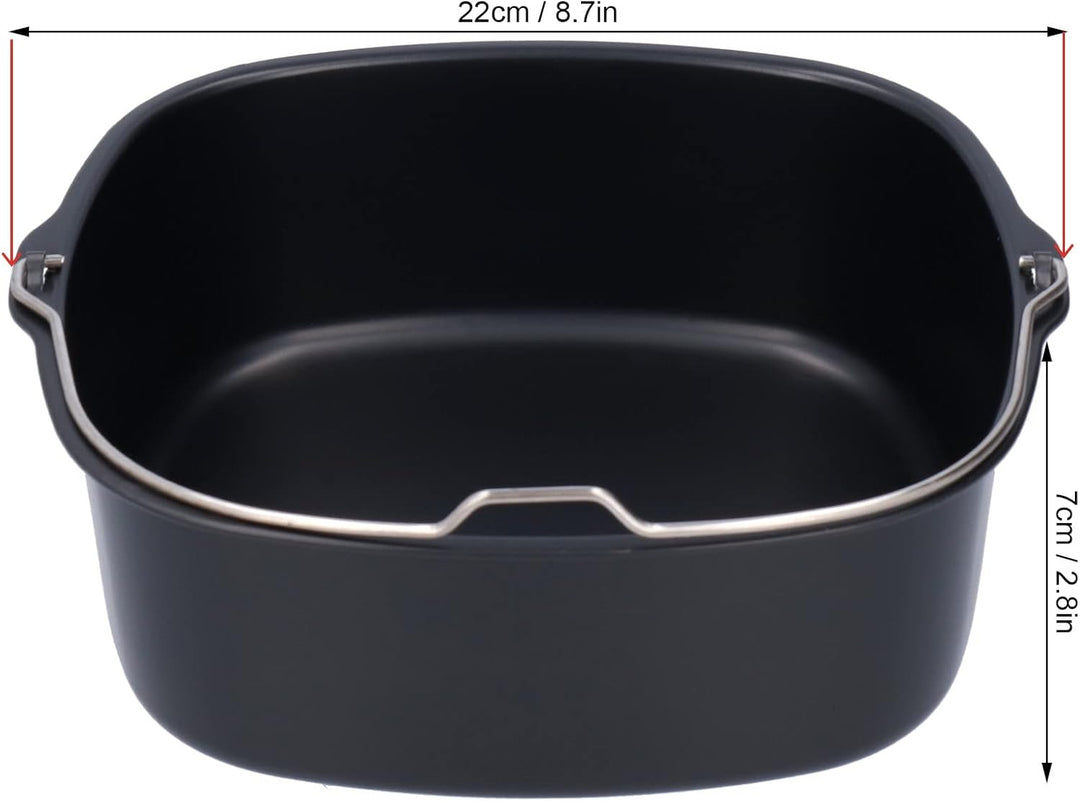 Airfryer Auflaufform Quadratisch, 22 cm Backform für Heissluftfritteuse Backform Heissluftfritteuse