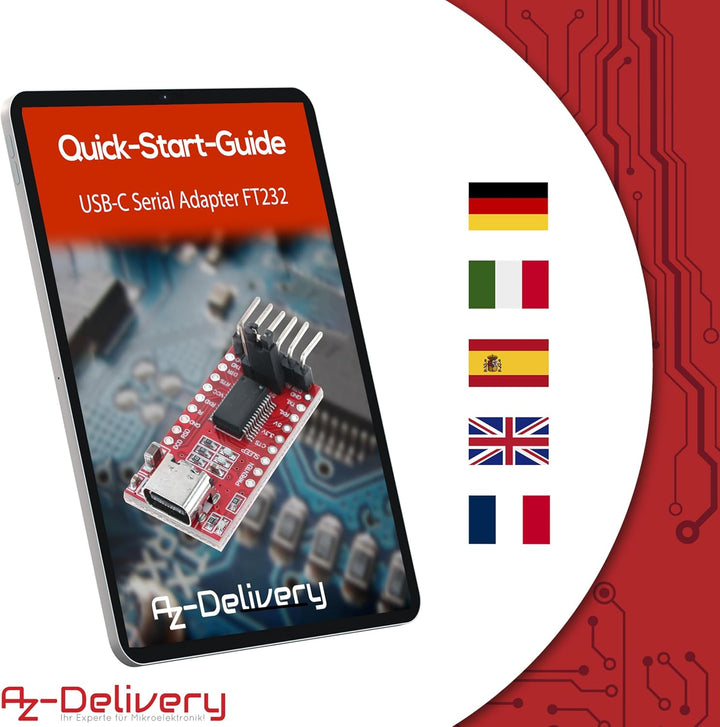 AZDelivery 5X USB-C zu TTL Serial Adapter für 3,3V und 5V kompatibel mit FT232RL kompatibel mit Ardu