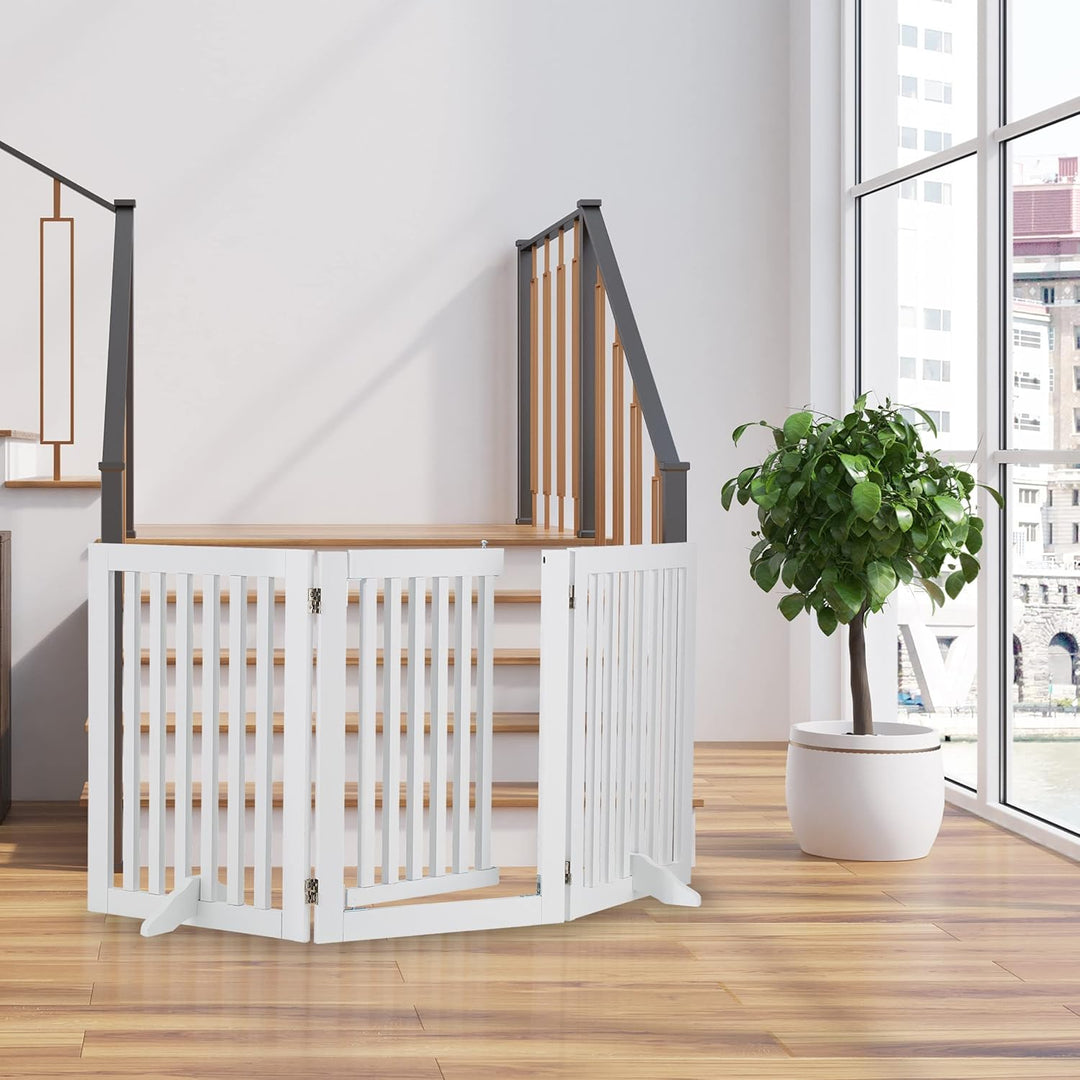 Relaxdays Absperrgitter, freistehendes Schutzgitter mit Tür, HxB: 70 x 154 cm, faltbar, mit Füssen,