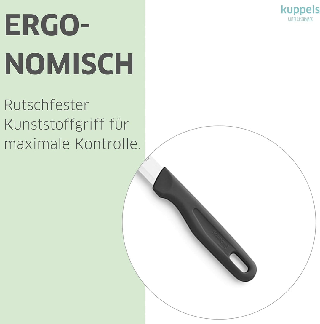 Kuppels Küchenmesser-Set 9-tlg. schwarz, scharfe Klingen aus 420HC-Stahl | Gemüsemesser, Schälmesser